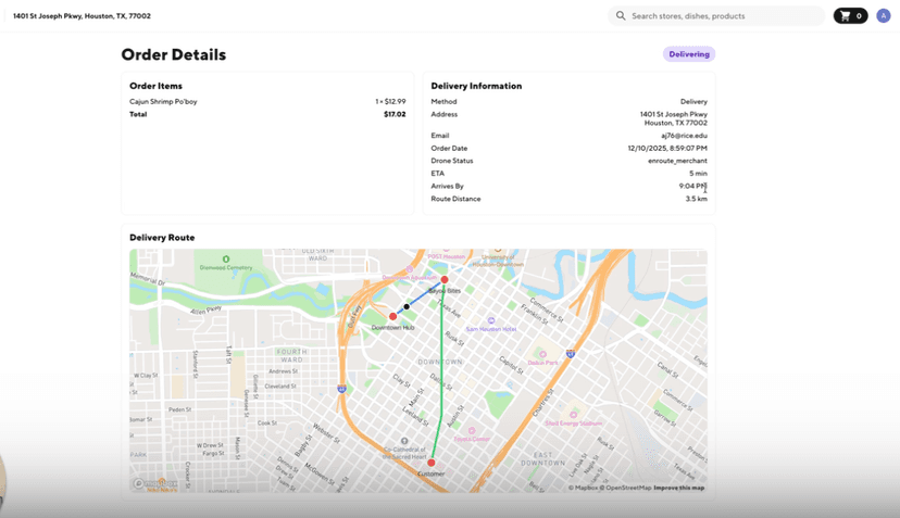 AHA - A Decentralized Drone Delivery System